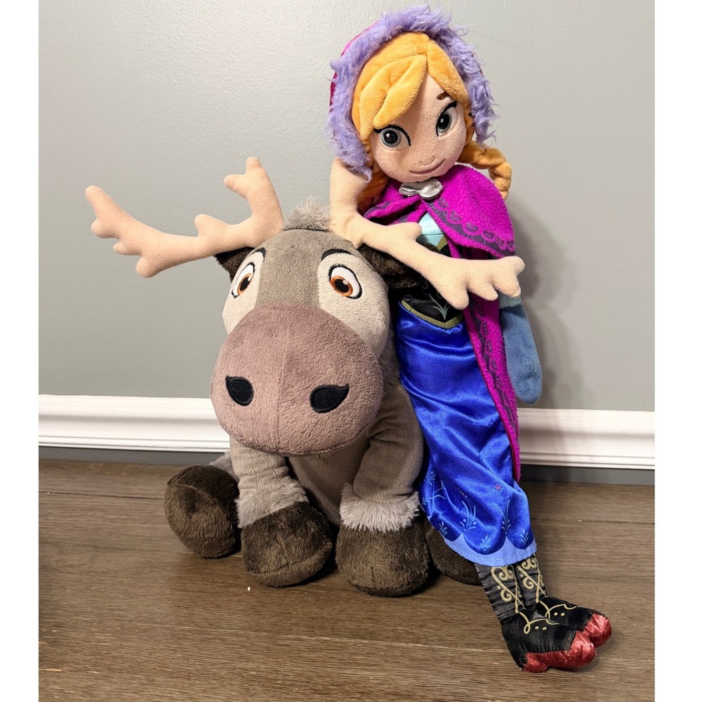 Disney Frozen Anna and Sven Plush Stuffed Animal Reindeer Set